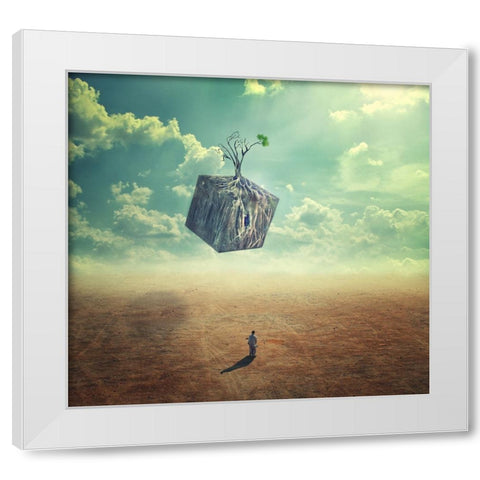 Hope White Modern Wood Framed Art Print by Mehdi Fazelbeygi, M.