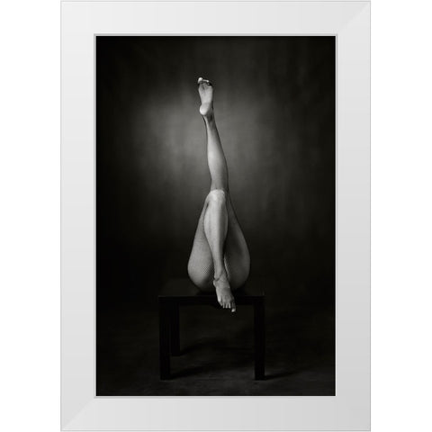 One Up, One Down White Modern Wood Framed Art Print by Catchlight Studio