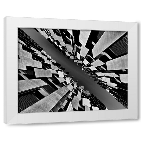 Slash White Modern Wood Framed Art Print by Tajima, Koji