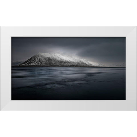 Last Light Iceland White Modern Wood Framed Art Print by Luca, Liloni