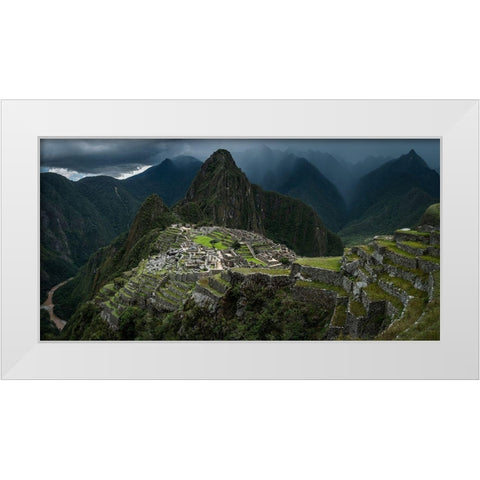 Machu Picchu-Peru White Modern Wood Framed Art Print by Normark, Helena