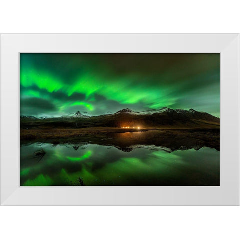 Wind To Northern Ligths White Modern Wood Framed Art Print by Martin Castan, David