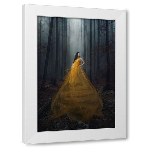 Stand Here White Modern Wood Framed Art Print by Appleproject, Afiez