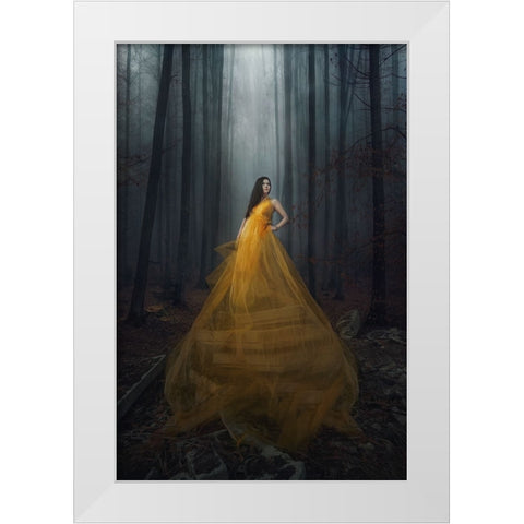 Stand Here White Modern Wood Framed Art Print by Appleproject, Afiez
