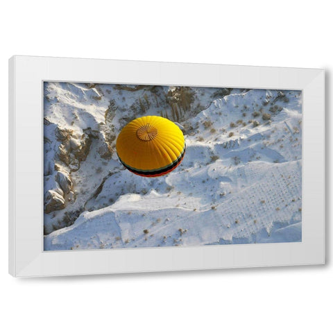 Cappadocia A Balloon White Modern Wood Framed Art Print by Buga, Sedat