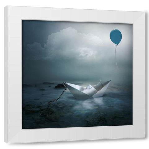 Without Choice White Modern Wood Framed Art Print by Simongulashvili, Natalia