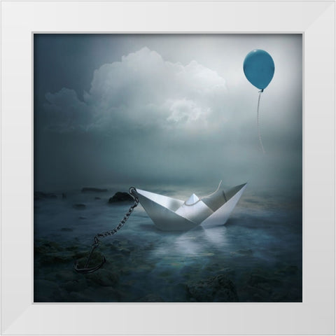 Without Choice White Modern Wood Framed Art Print by Simongulashvili, Natalia