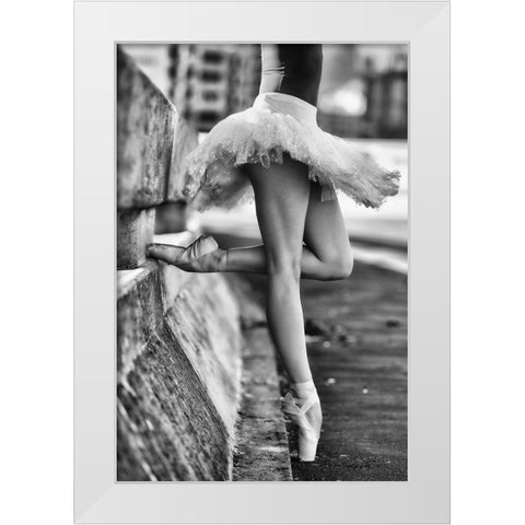 Dancer White Modern Wood Framed Art Print by Groenewald, Michael