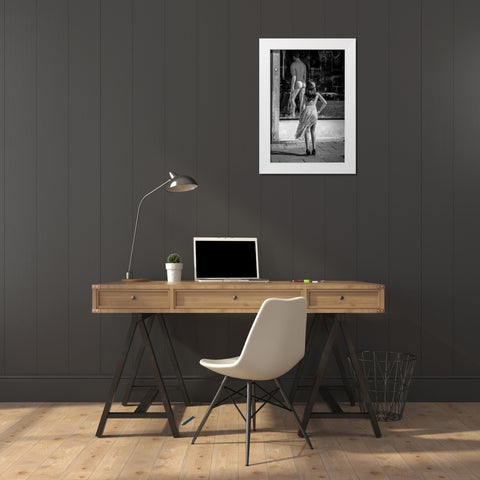 Vetrine White Modern Wood Framed Art Print by Milovich, Traven