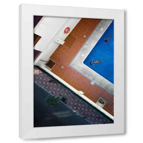 Triangles White Modern Wood Framed Art Print by Gamiz, Andres