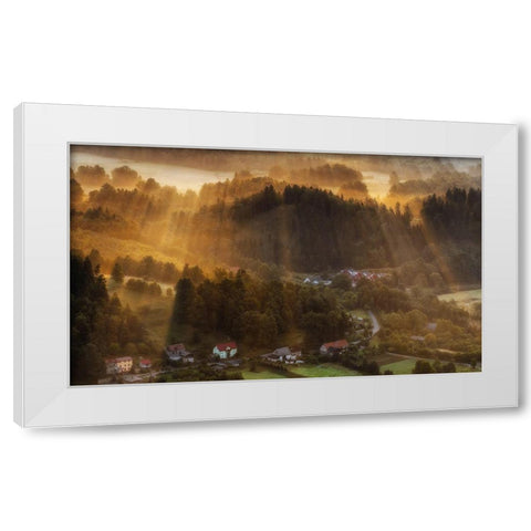 Morning Light White Modern Wood Framed Art Print by Krol, Piotr