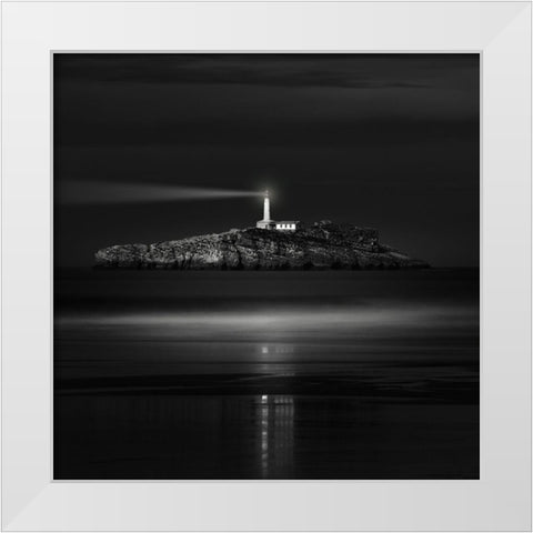 The Light That Guides Us White Modern Wood Framed Art Print by Antonio Cobo, Marco