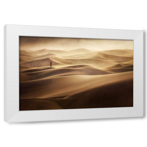 Alone White Modern Wood Framed Art Print by Vecernik, Mirko