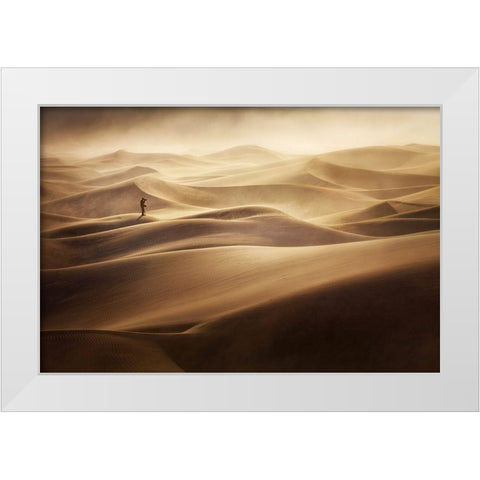 Alone White Modern Wood Framed Art Print by Vecernik, Mirko