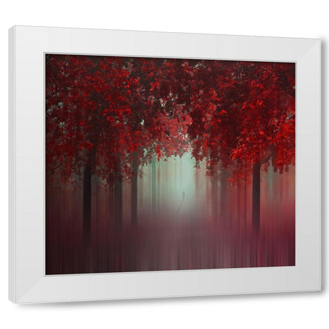 Out Of Love White Modern Wood Framed Art Print by Neer, Ildiko