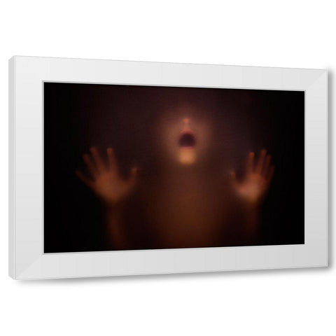 The Silent Scream White Modern Wood Framed Art Print by Bokeh, David