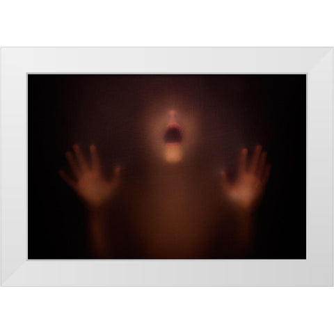The Silent Scream White Modern Wood Framed Art Print by Bokeh, David