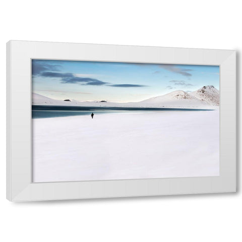 Lost In Iceland White Modern Wood Framed Art Print by Luca, Liloni