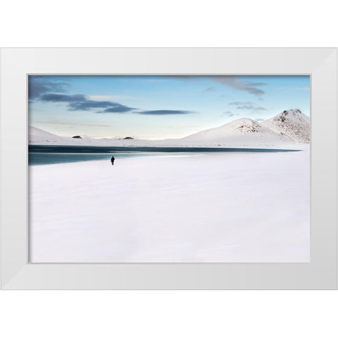 Lost In Iceland White Modern Wood Framed Art Print by Luca, Liloni