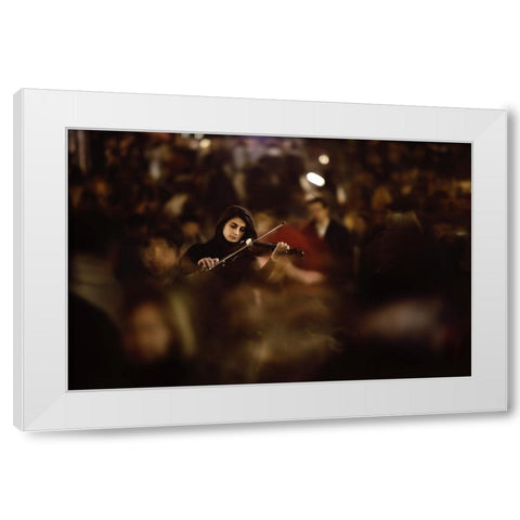 The Silent Rhythm White Modern Wood Framed Art Print by Ozturk, Nurten