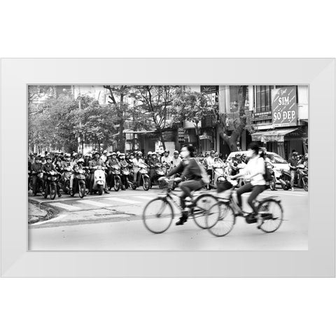 Peddel Faster ! White Modern Wood Framed Art Print by Pearson, Wayne