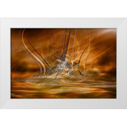 The Rising White Modern Wood Framed Art Print by Marthinussen, Willy