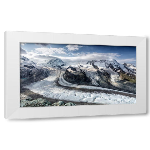 Gornergrat View White Modern Wood Framed Art Print by Baglietto, Oskar