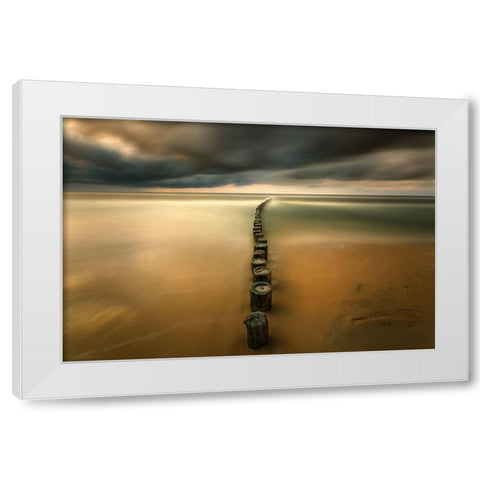 Line... White Modern Wood Framed Art Print by Browko, Krzysztof