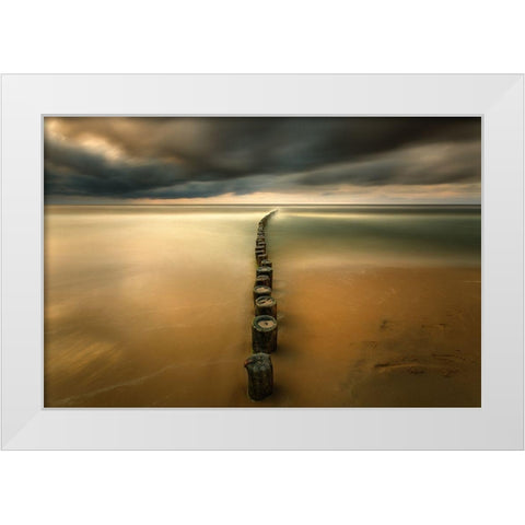 Line... White Modern Wood Framed Art Print by Browko, Krzysztof