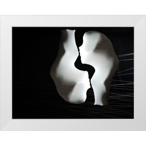Twins White Modern Wood Framed Art Print by Zahirimehr, Maryam