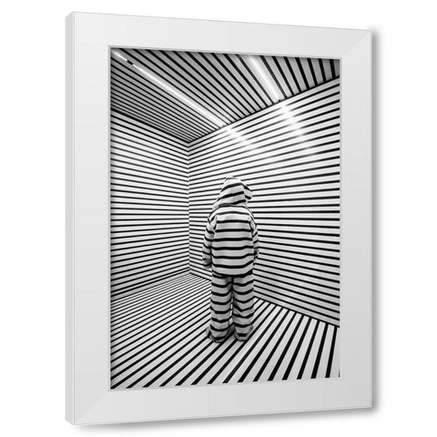 Prisoners Of Our Minds White Modern Wood Framed Art Print by Raif, Joshua