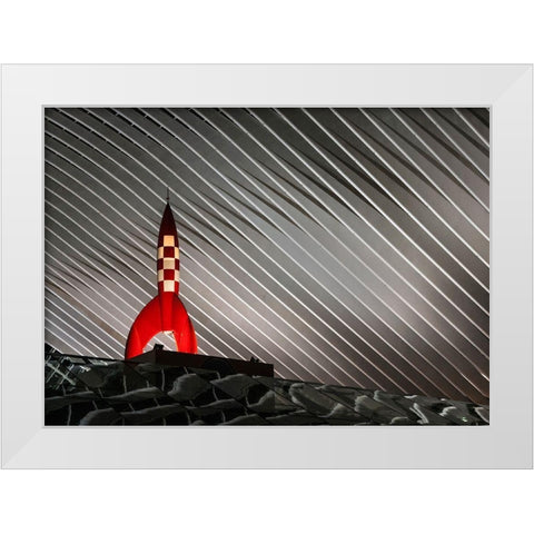 Night Launch White Modern Wood Framed Art Print by Van Den, Jef