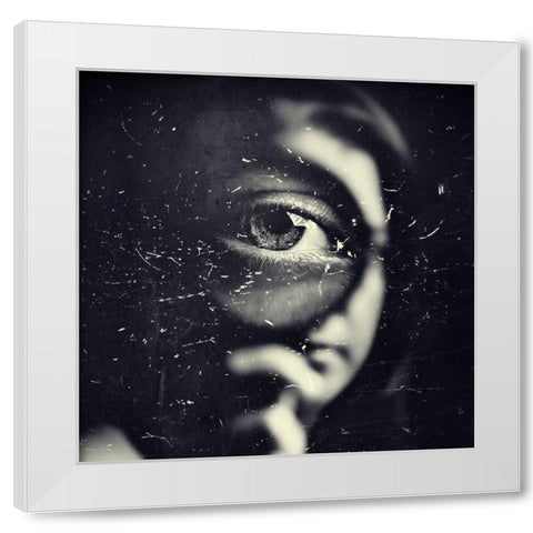 I White Modern Wood Framed Art Print by Hayman, Oren