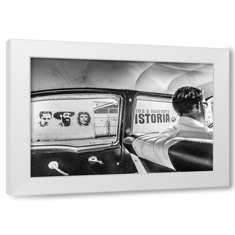 Inside Travelling - Outside History, Havana, Cuba White Modern Wood Framed Art Print by Bauer, Andreas
