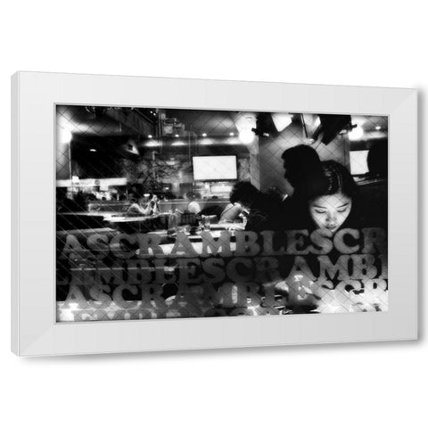 Cafe White Modern Wood Framed Art Print by Suzuki, Tatsuo