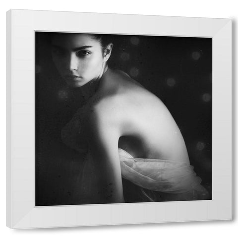 Secrets White Modern Wood Framed Art Print by Skohel, Radovan