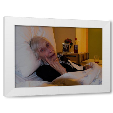 The Old One White Modern Wood Framed Art Print by Caroline Stroksnes, Mette