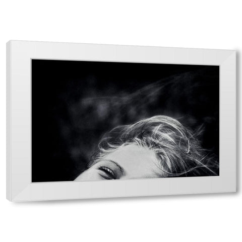 A Breeze Of Happiness White Modern Wood Framed Art Print by Flour, Piet