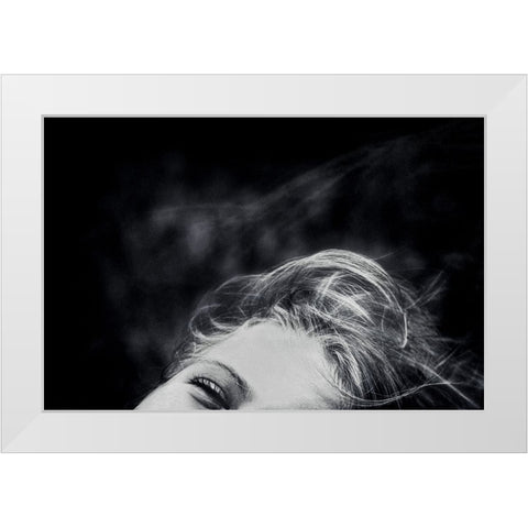 A Breeze Of Happiness White Modern Wood Framed Art Print by Flour, Piet