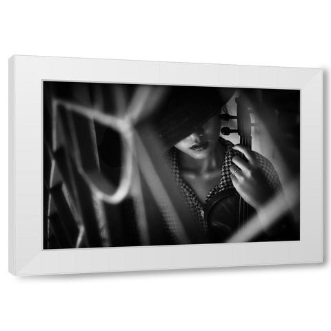 Untitled White Modern Wood Framed Art Print by azalaka