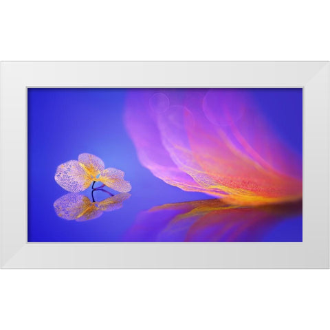 Leaf Message White Modern Wood Framed Art Print by Pan, Sophie