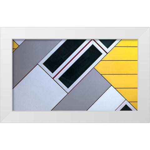 House Of Cubes White Modern Wood Framed Art Print by Van De, Jeroen