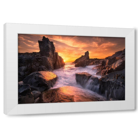 The Edge Of The World White Modern Wood Framed Art Print by Zhang, Joshua