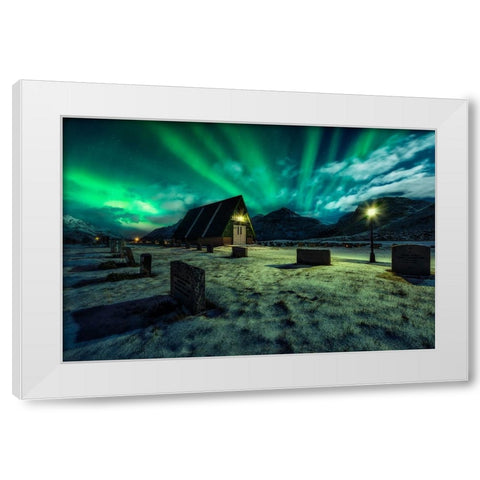 Dancing All Night Long White Modern Wood Framed Art Print by De La, Javier