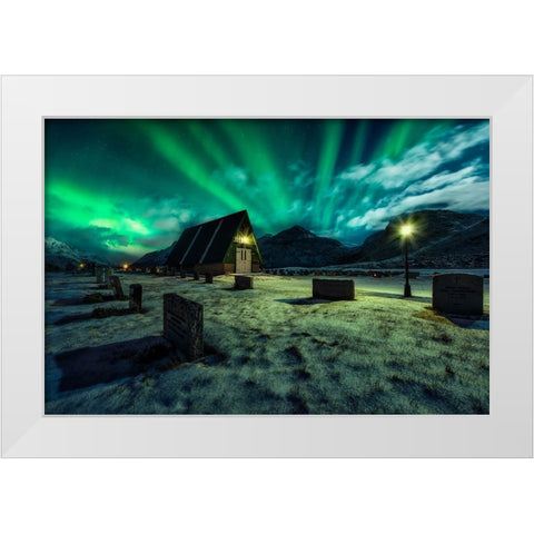Dancing All Night Long White Modern Wood Framed Art Print by De La, Javier