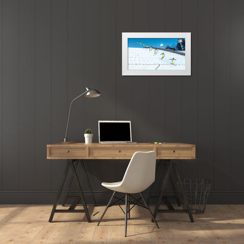 Anatomy Of A Ski Jump White Modern Wood Framed Art Print by Damsten, Petri