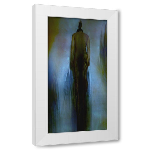 Blue White Modern Wood Framed Art Print by Mest, Olga
