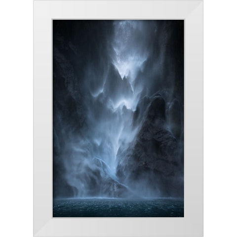 Water Dance White Modern Wood Framed Art Print by Kitching, John