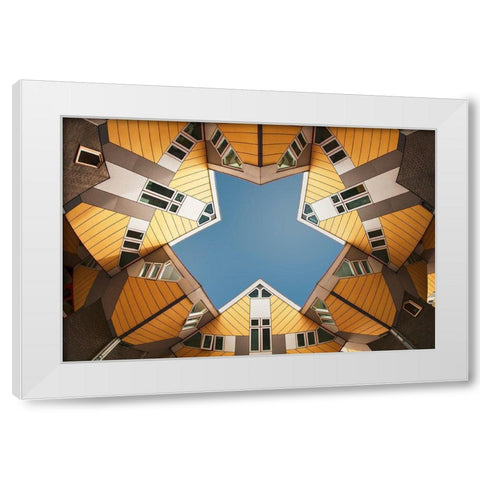 Embracing The  Blue Sky White Modern Wood Framed Art Print by Jonkman, Gerard