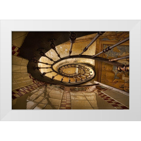 Heinen Descalier White Modern Wood Framed Art Print by Boomsma, Paul